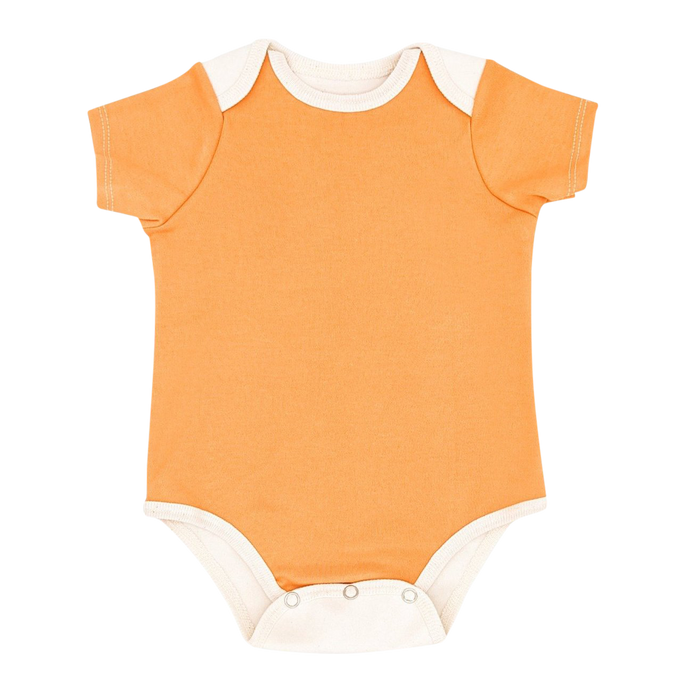 Orange Short Sleeve BoomBoom Blowout Bodysuit - Contains Baby Diaper Blowouts