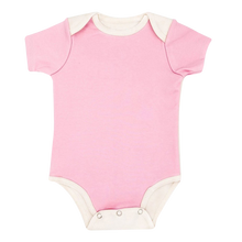 Load image into Gallery viewer, Pink Short Sleeve BoomBoom Blowout Bodysuit - Contains Baby Diaper Blowouts
