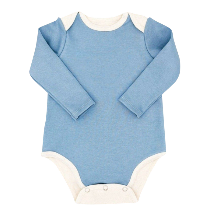 Blue Long Sleeve BoomBoom Blowout Bodysuit - Contains Baby Diaper Blowouts