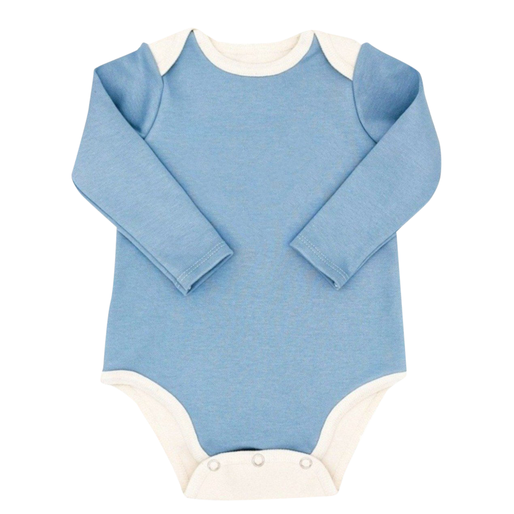 Blue Long Sleeve BoomBoom Blowout Bodysuit - Contains Baby Diaper Blowouts