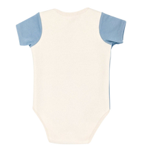 Load image into Gallery viewer, Blue Short Sleeve BoomBoom Blowout Bodysuit - Contains Baby Diaper Blowouts
