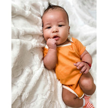 Load image into Gallery viewer, Orange Short Sleeve BoomBoom Blowout Bodysuit - Contains Baby Diaper Blowouts
