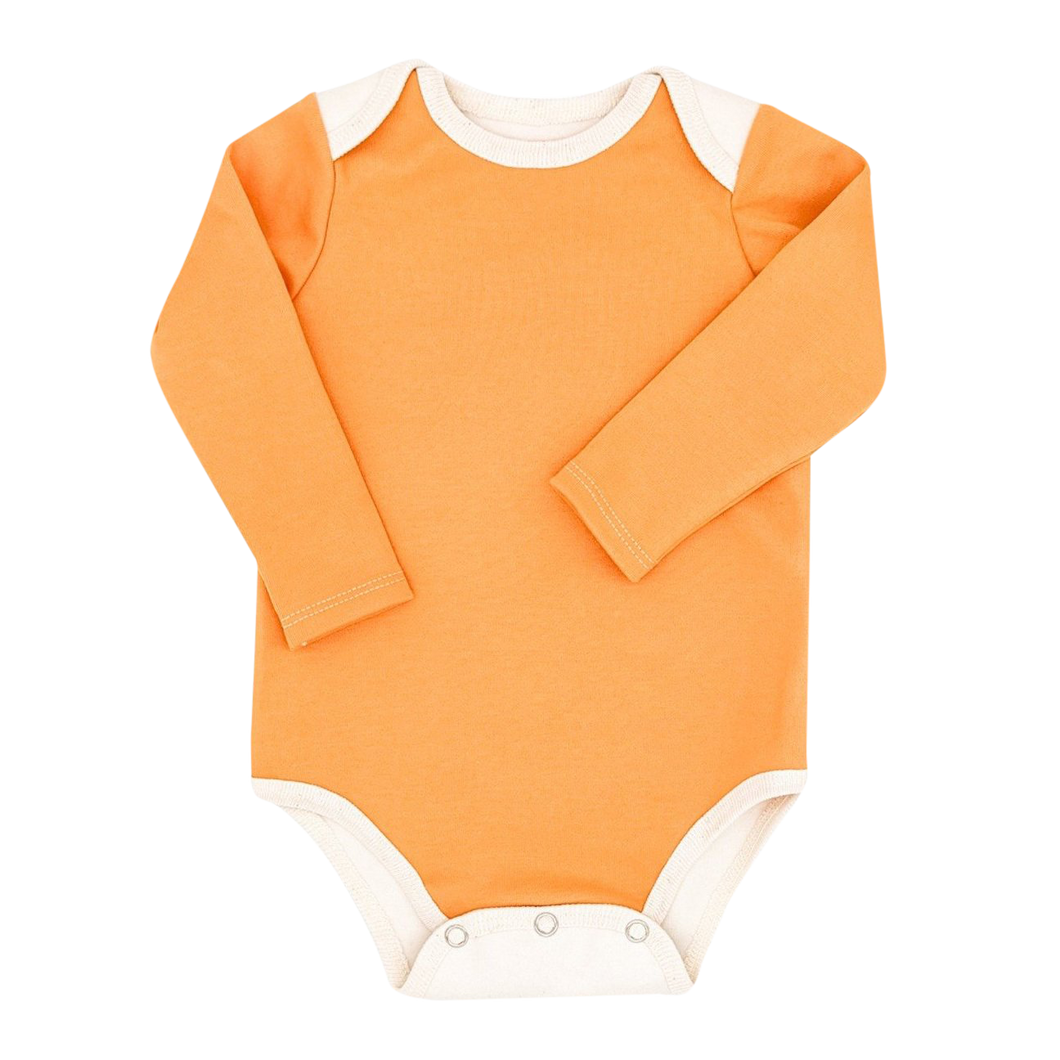 Orange Long Sleeve BoomBoom Blowout Bodysuit - Contains Baby Diaper Blowouts